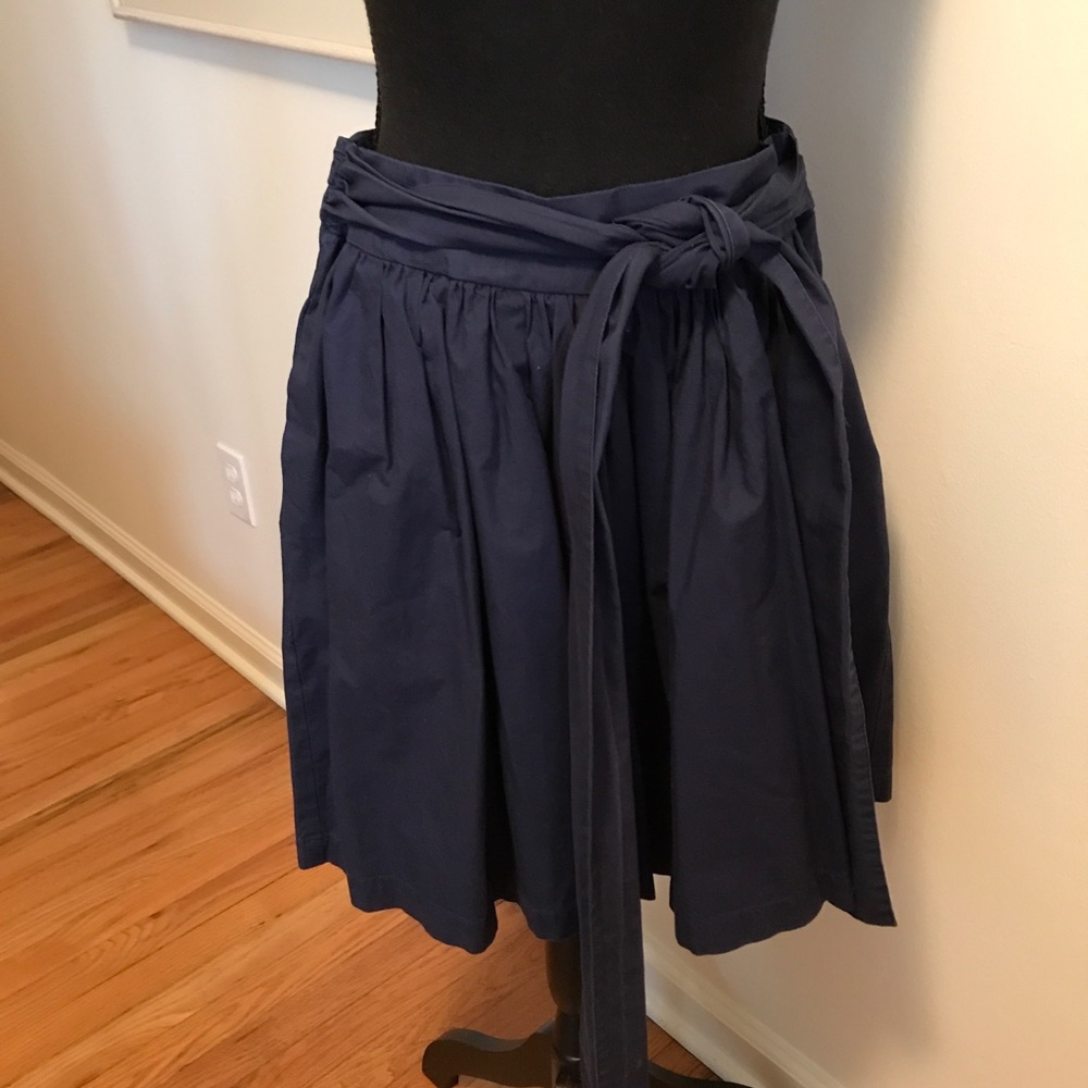Thakoon for Target Navy Blue Full Skirt Tie Belt Sz 5 Juniors